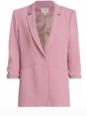 Cinq a Sept Khloe Ruched Blazer Mauve Pink Size 00 NWT